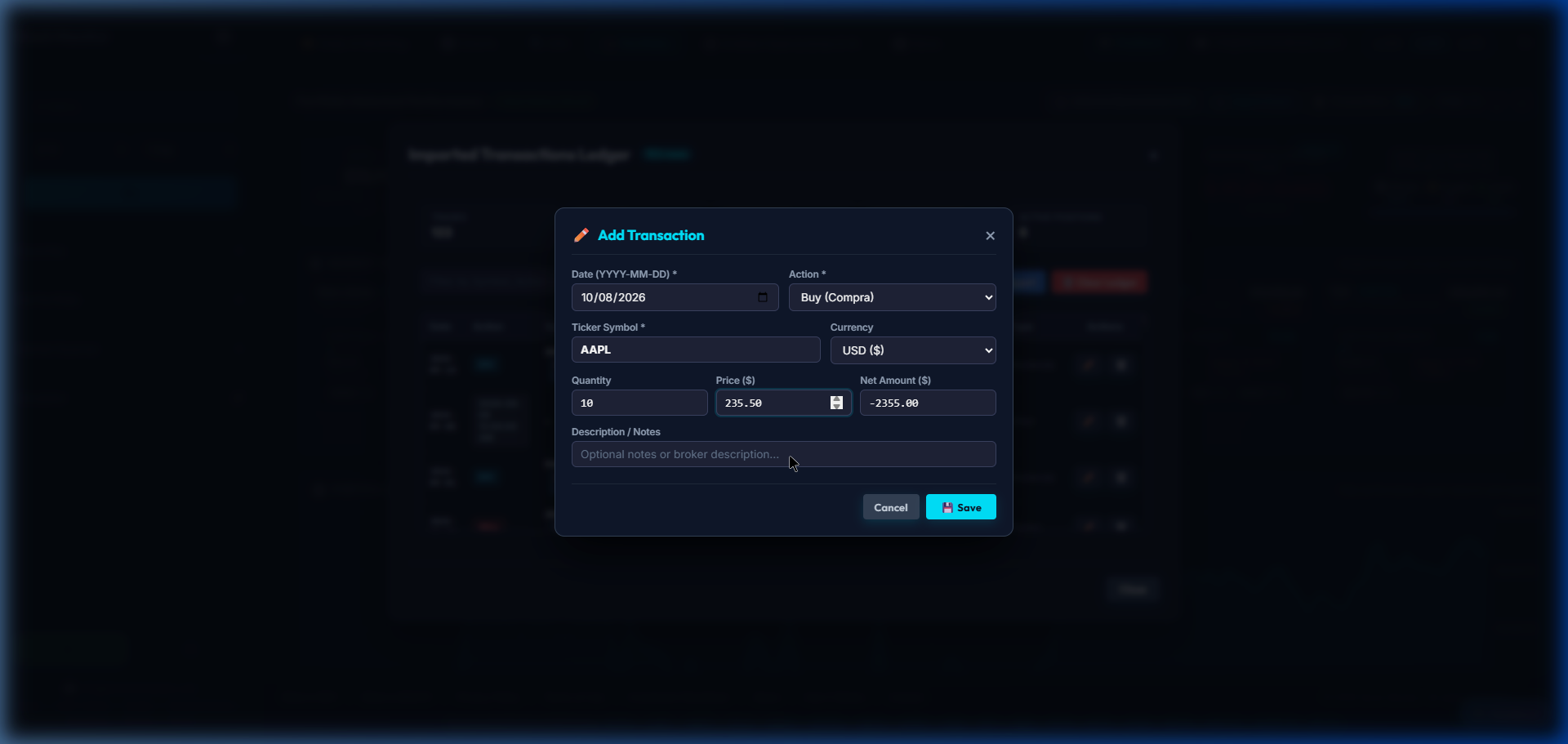 Step 2: Add Stock Trade
